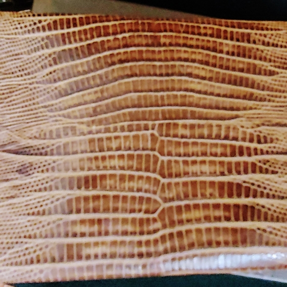 Charles David Crocodile Brown Cltuch/Evenning Bag - Picture 3 of 8